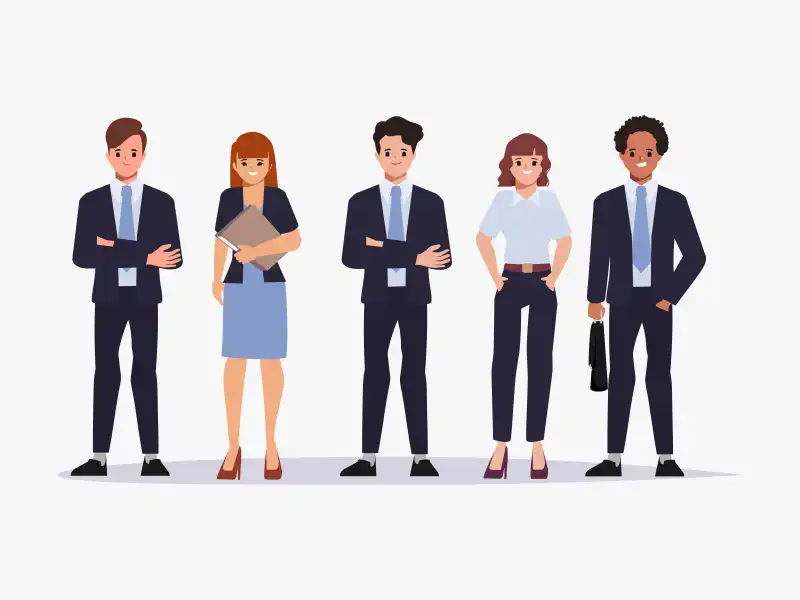 professionnels debout